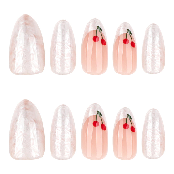 Artful Nail Extensions with Fruity Design Bowlift