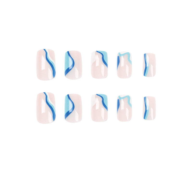 Artful Nail Art with Modern Wave Design Bowlift