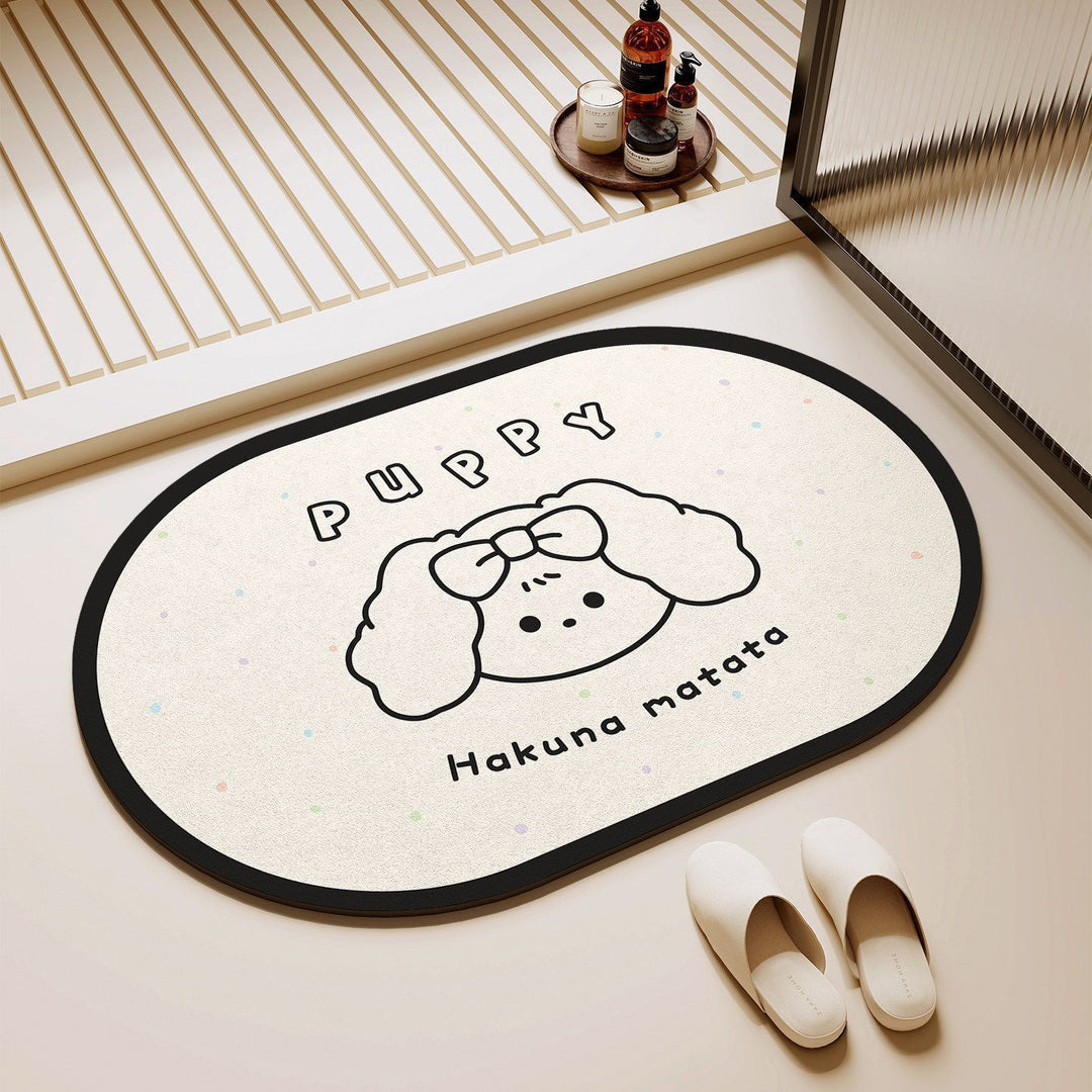 Cute Puppy-Themed Area Mat
