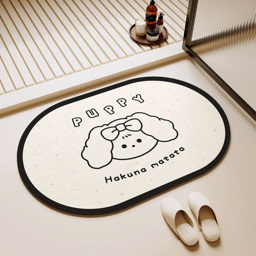 Cute Puppy-Themed Area Mat