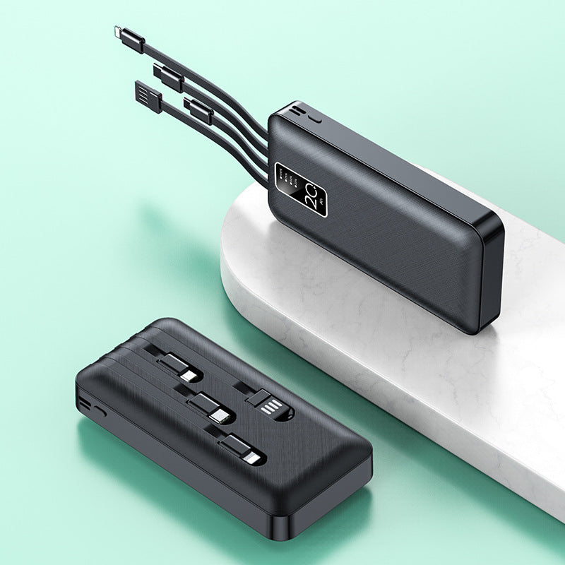 Powerful power bank with integrated multi-cable Bowlift