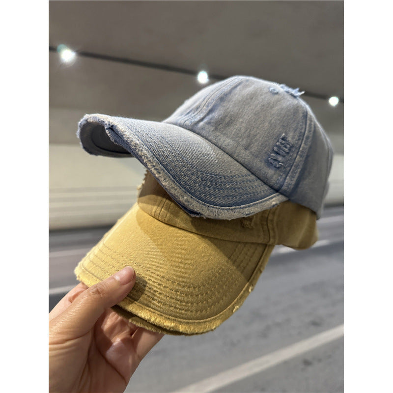Women's Distressed Denim Baseball Cap Bowlift 1784084028
