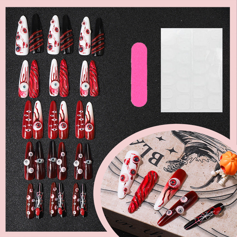 Creative Halloween-Themed Press-On Nail Set Bowlift