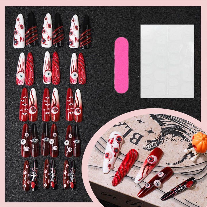 Creative Halloween-Themed Press-On Nail Set Bowlift