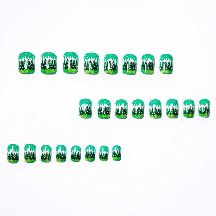 Festive Winter Forest Nail Art Bowlift