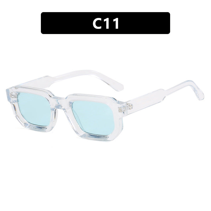 Women's fashionable rectangular sunglasses in a trendy design with clear accents Bowlift