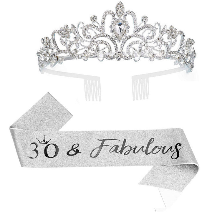 Women's Sparkling Crown with Radiant Rhinestone Embellishment Bowlift