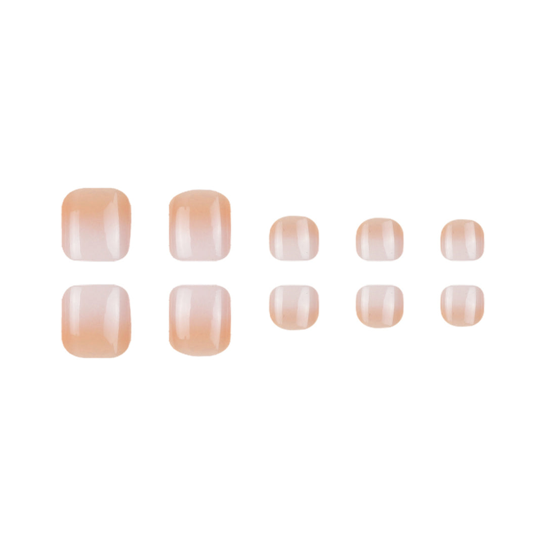 Elegant French Tip Press-On Toenails Bowlift