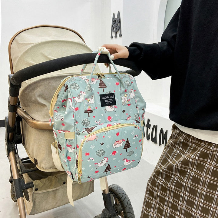 Playful Unicorn Print Diaper Backpack Bowlift