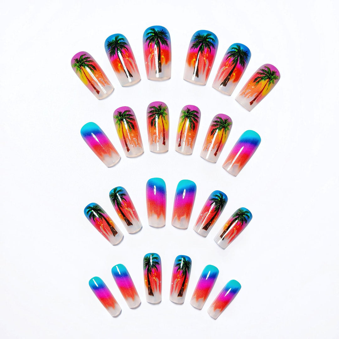Tropical Sunset Nail Art Bowlift