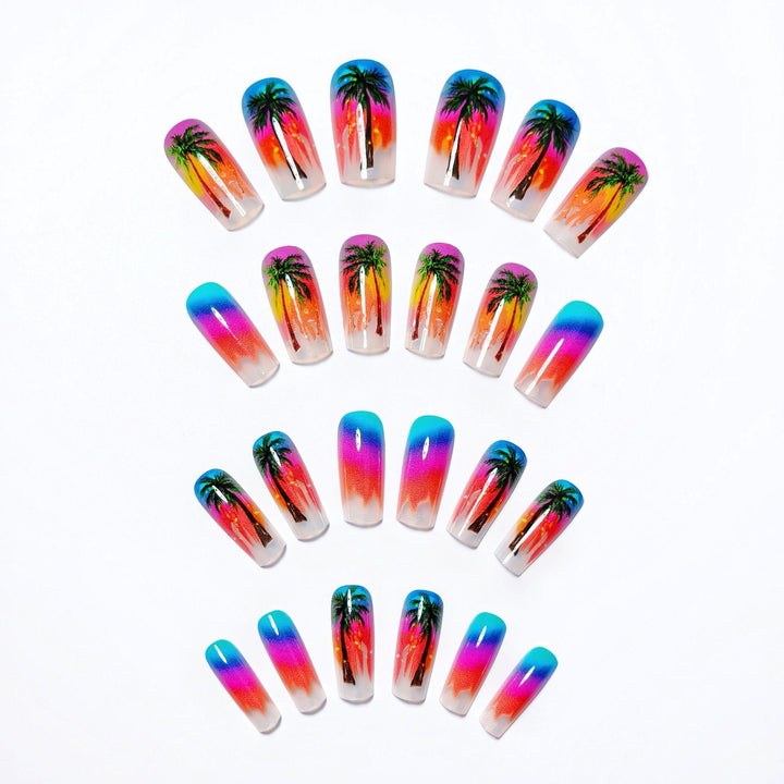Tropical Sunset Nail Art Bowlift