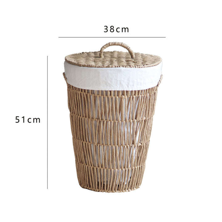 Rustic laundry basket with lid Bowlift