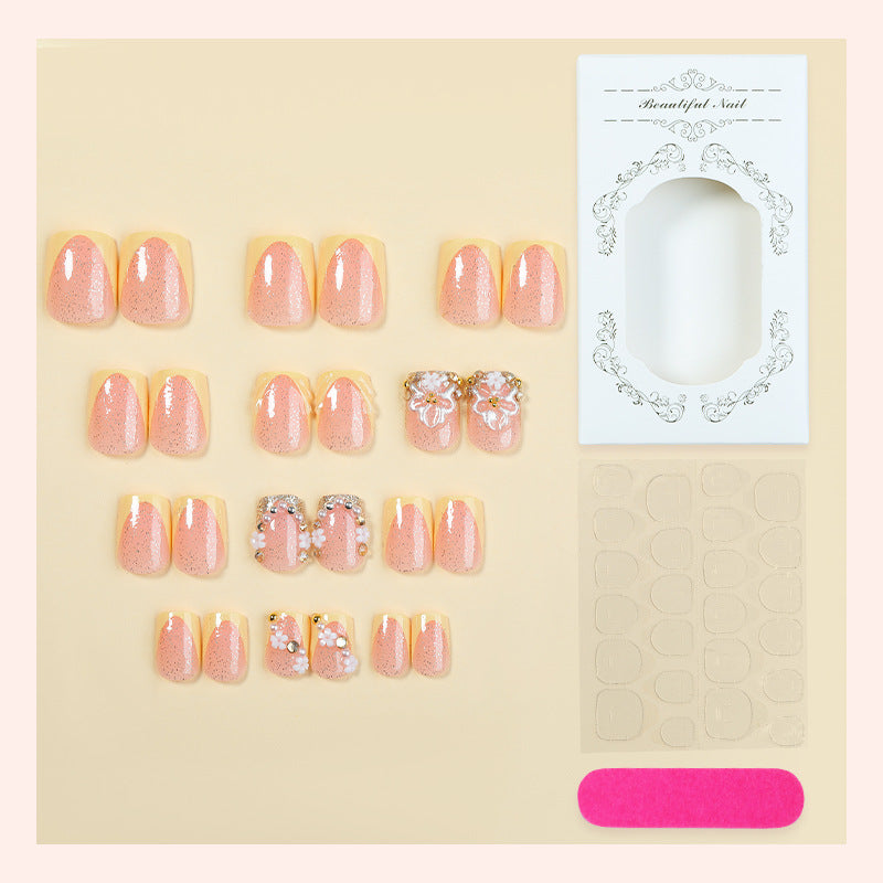 Elegant Floral Press-On Nail Art Set Bowlift