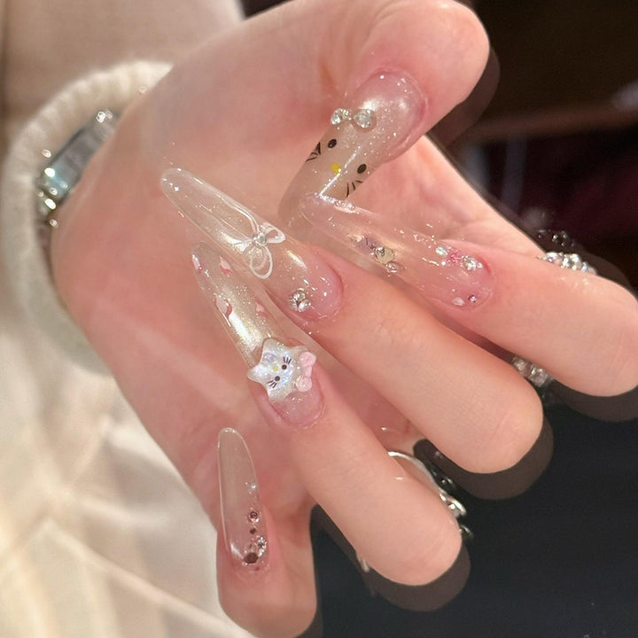 Artificial nails with Playful-Elegant Design Bowlift
