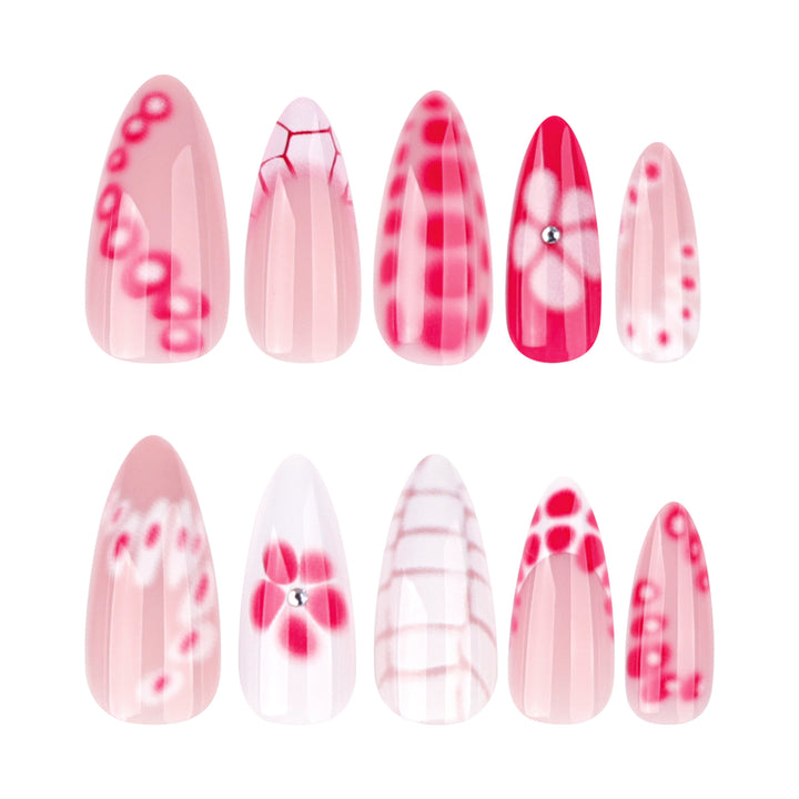 Artistically designed nail extensions in modern design Bowlift
