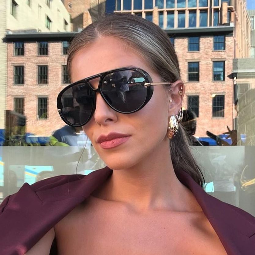 Women's stylish pilot sunglasses with luxurious metal frame Bowlift