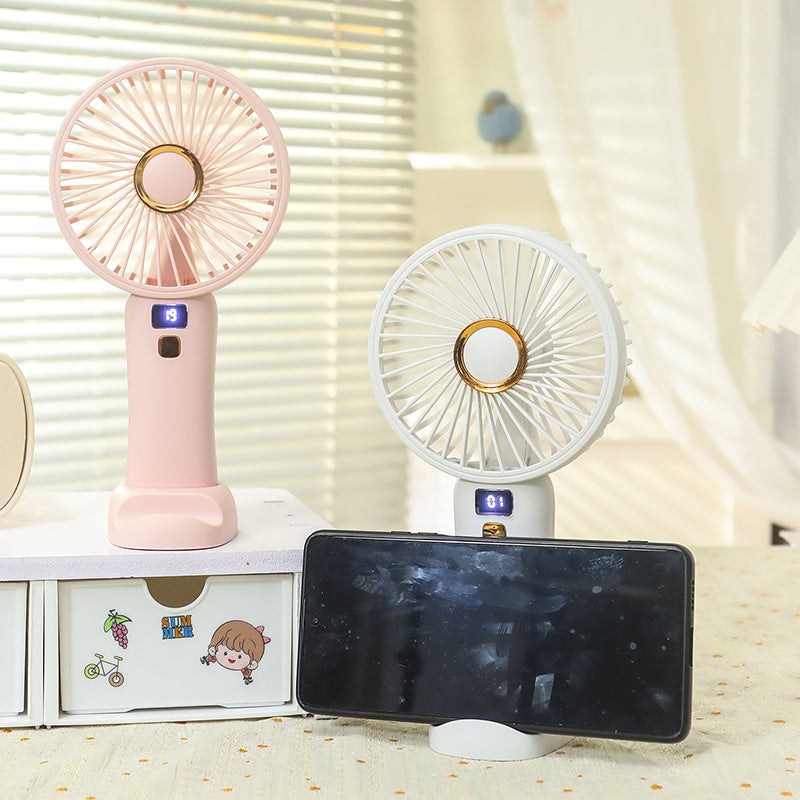 Women Portable Mini Table Fan with LED Display Bowlift
