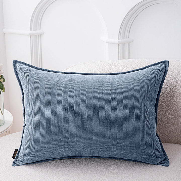 Decorative Herringbone Texture Cushion Cover with Piped Edge Bowlift