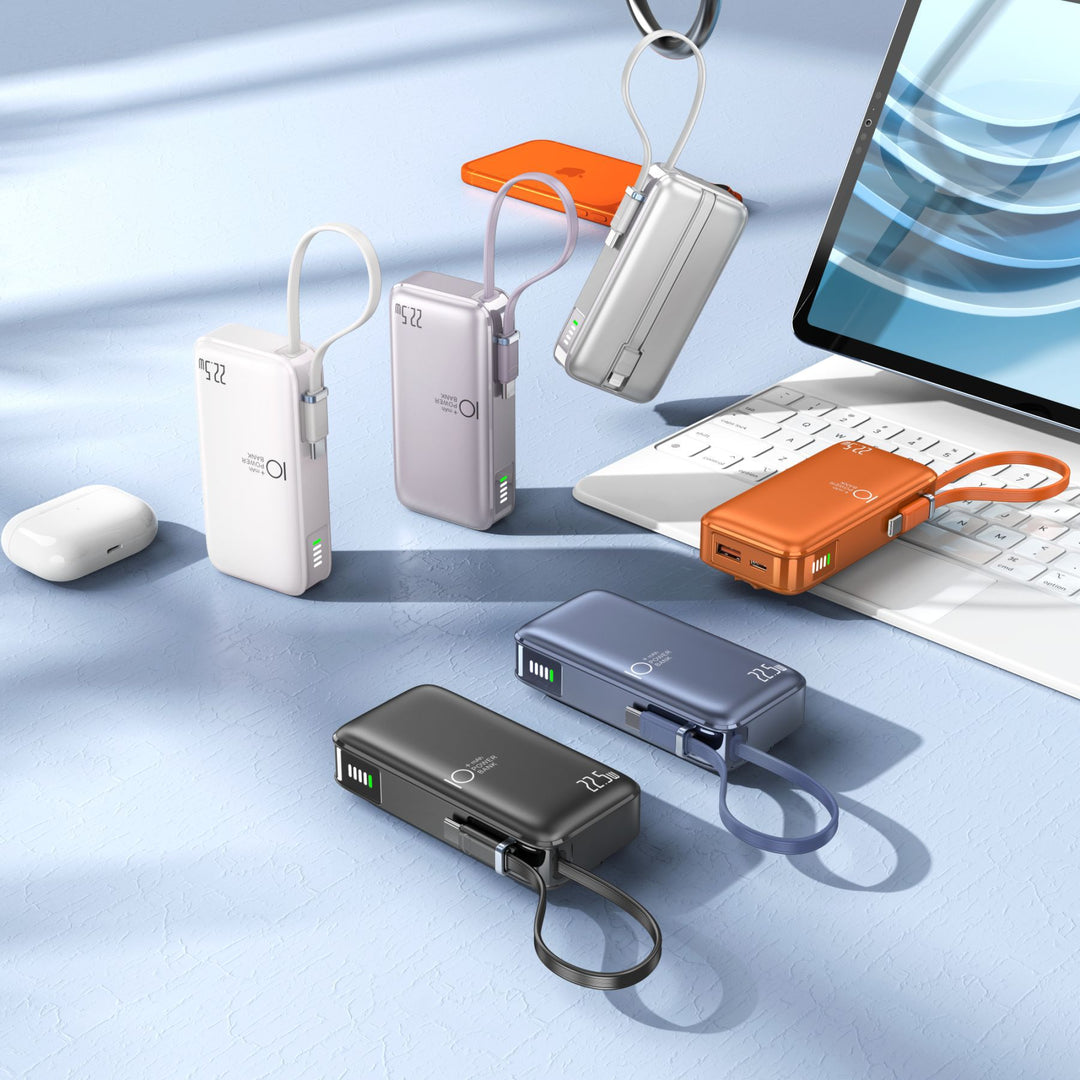Portable power bank with fast USB-C charging function and integrated LED display Bowlift