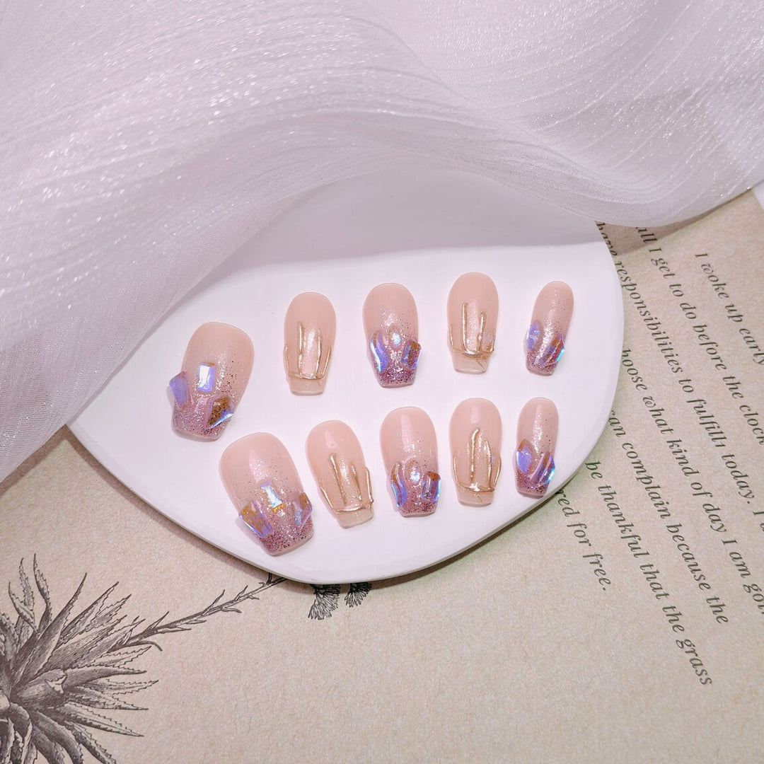 Elegant French Tip Press-On Nails Bowlift