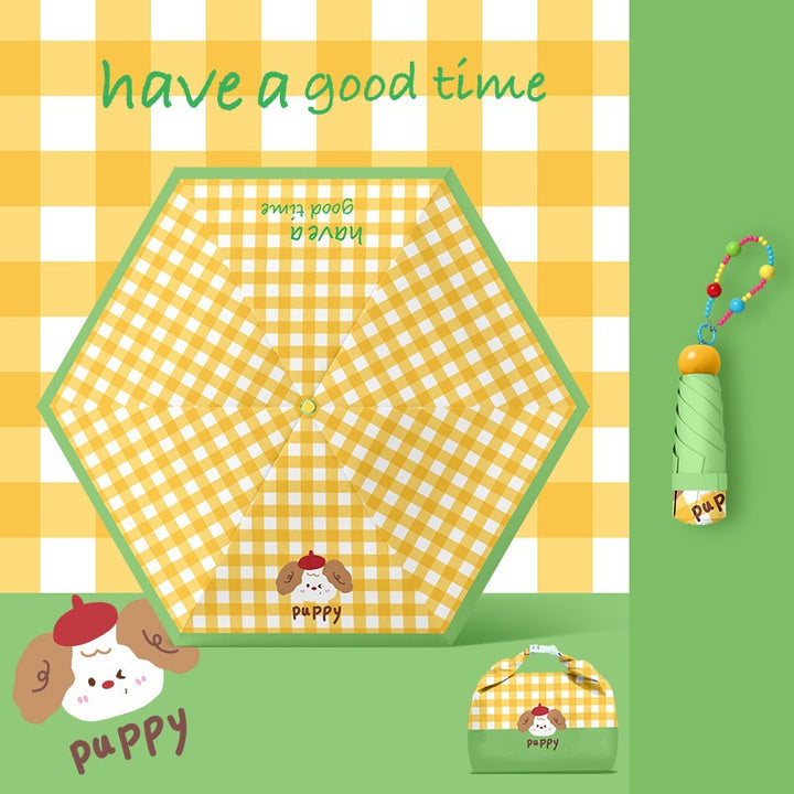 Women playful picnic folding umbrella Bowlift