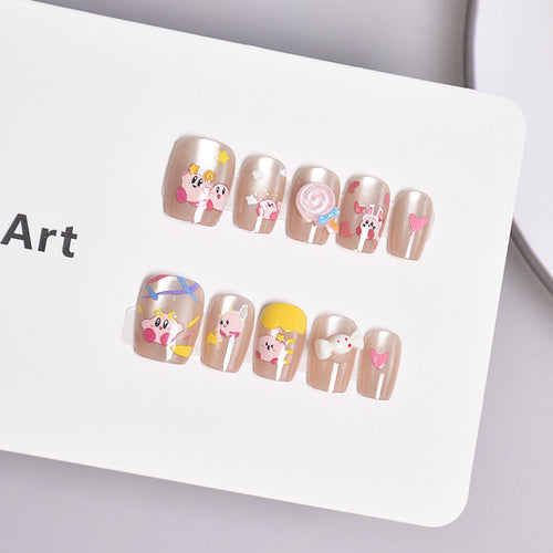 Whimsical Cartoon Press-On Nail Art Bowlift