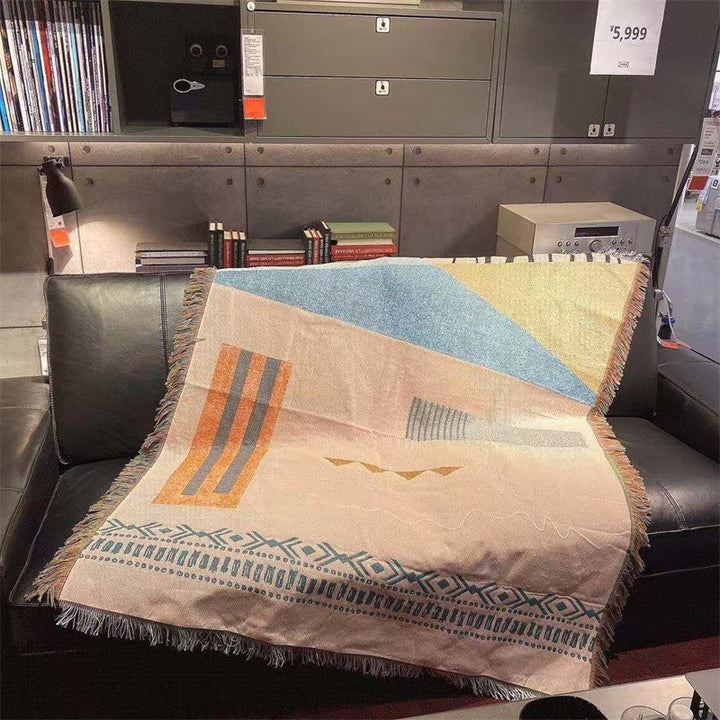 Geometric Patterned Art Throw Blanket