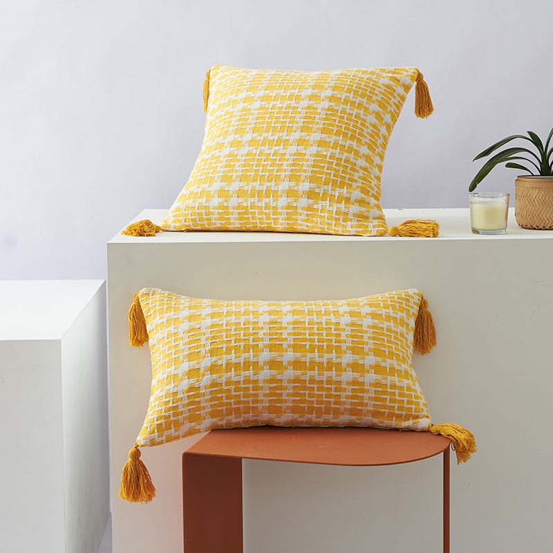 Textured Geometric Patterned Cushion