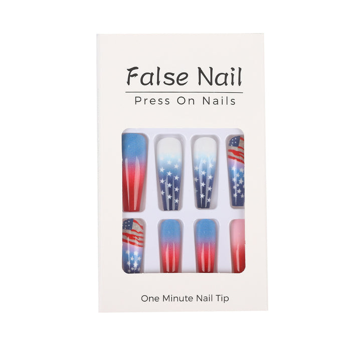 Artificial nail set with patriotic design Bowlift
