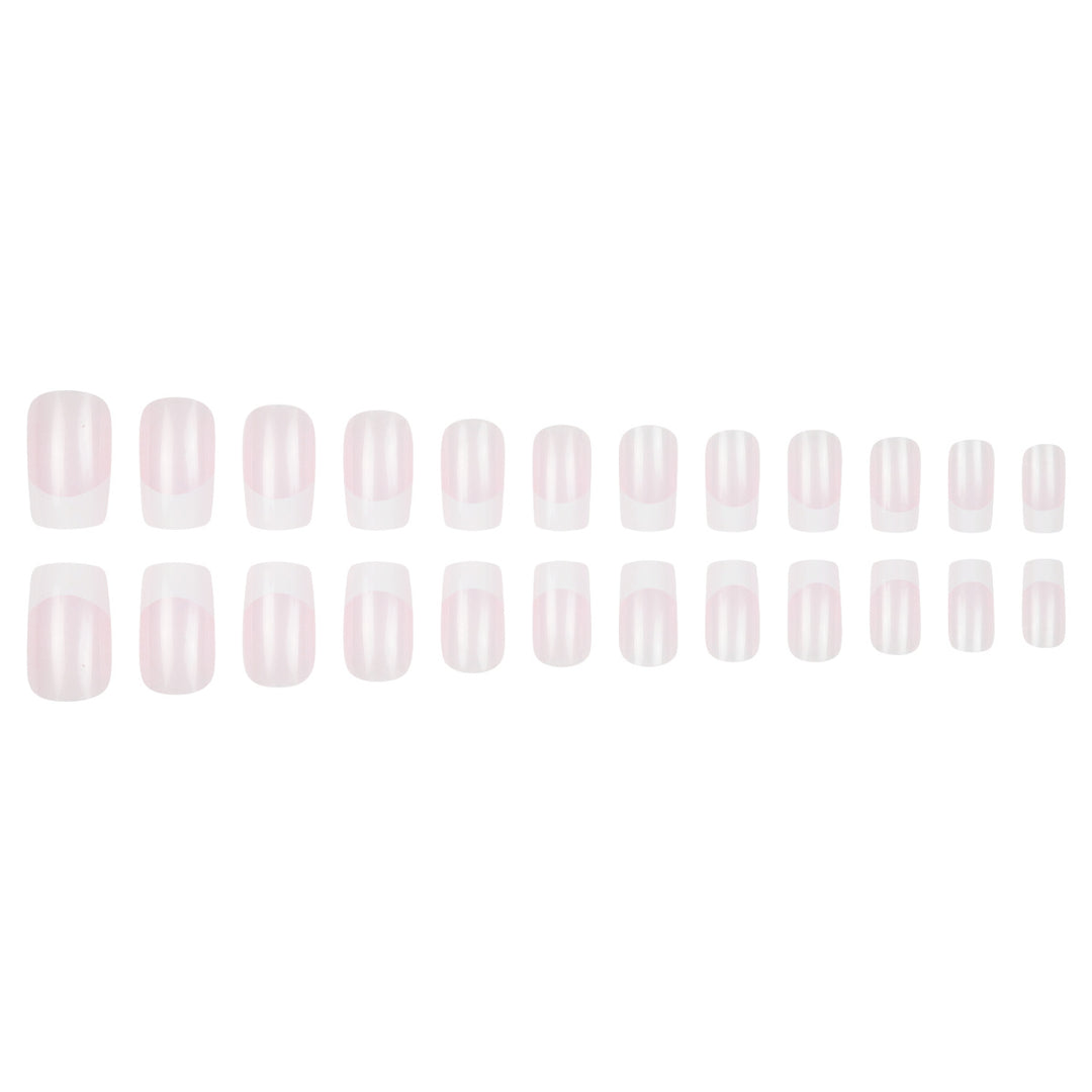 Elegant French Tip Acrylic Press-On Nails Bowlift