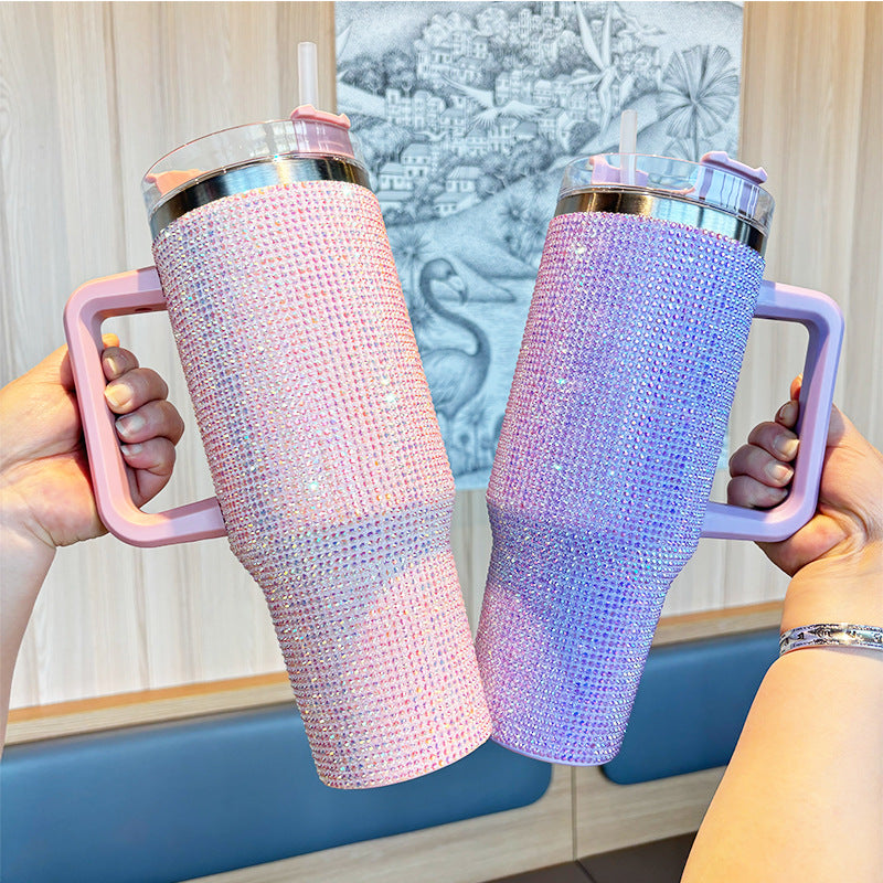 Women's Sparkling Water Bottle with Large Volume and Ergonomic Handle Bowlift