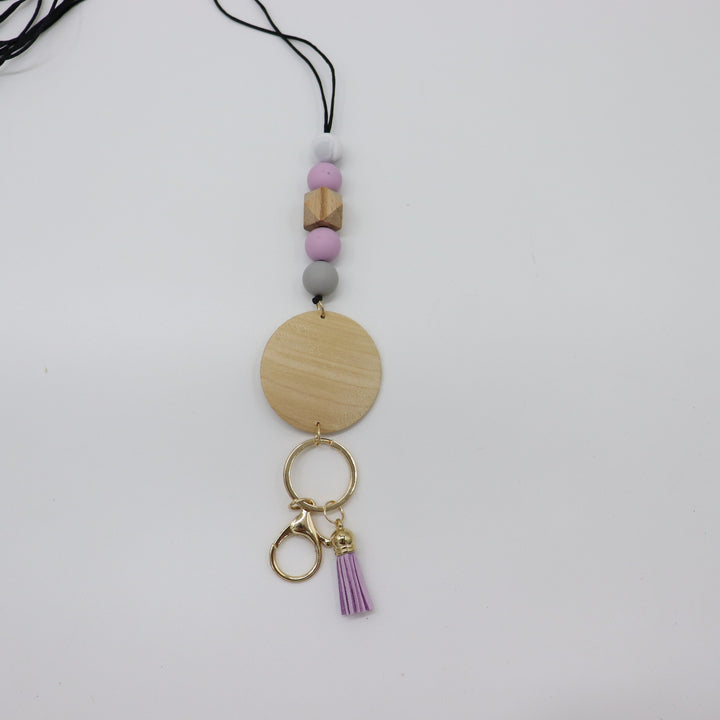 Beaded Keychain Lanyard with Decorative Tassel Bowlift