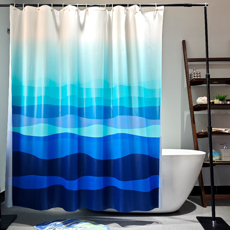 Ocean Wave Pattern Shower Curtain Bowlift