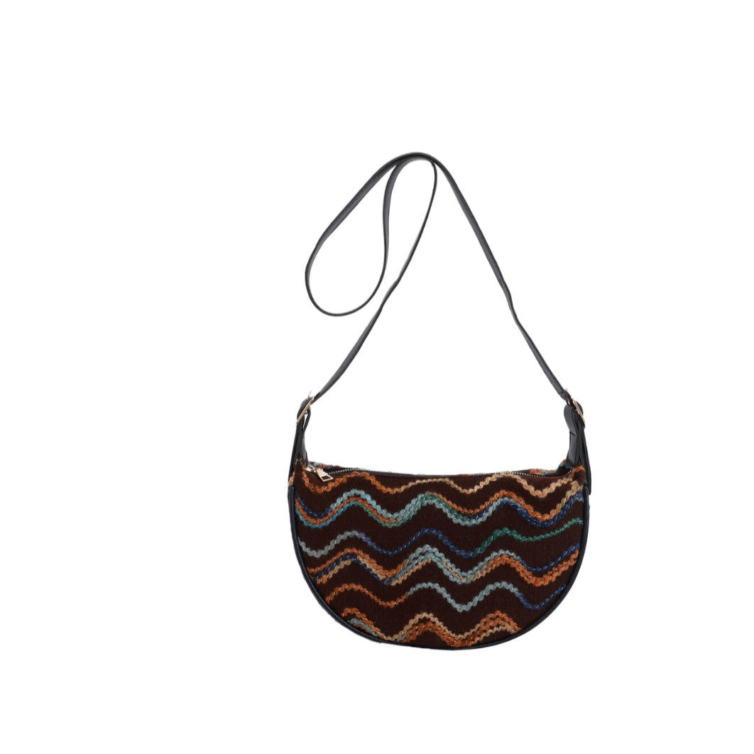 Vintage-Inspired Woven Crossbody Bag Bowlift