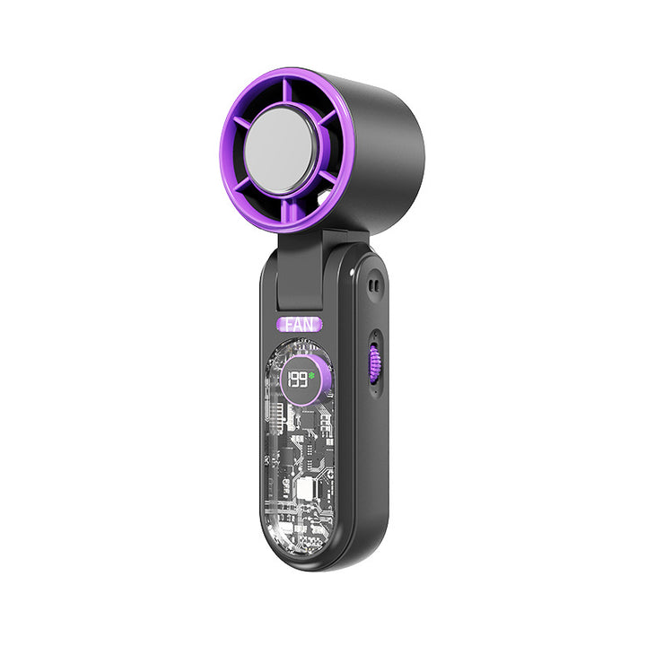 Women's Portable Mini Air Fan with Digital Temperature Display Bowlift