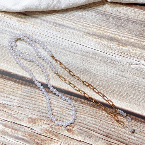 Pearl jewelry chain with golden link chain Bowlift
