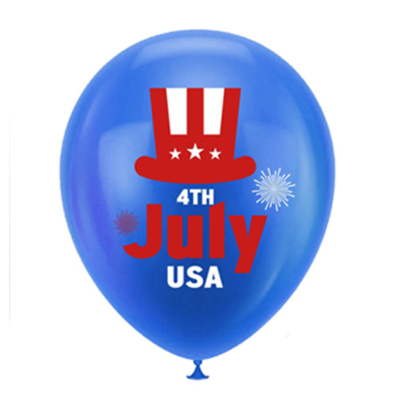 Unisex latex balloon printed with patriotic USA heart and lettering design Bowlift
