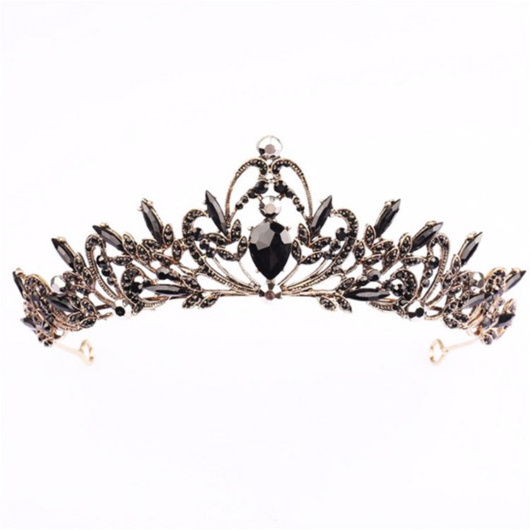 Ladies Elegant Hair Crown with Filigree Crystal Decorations Bowlift