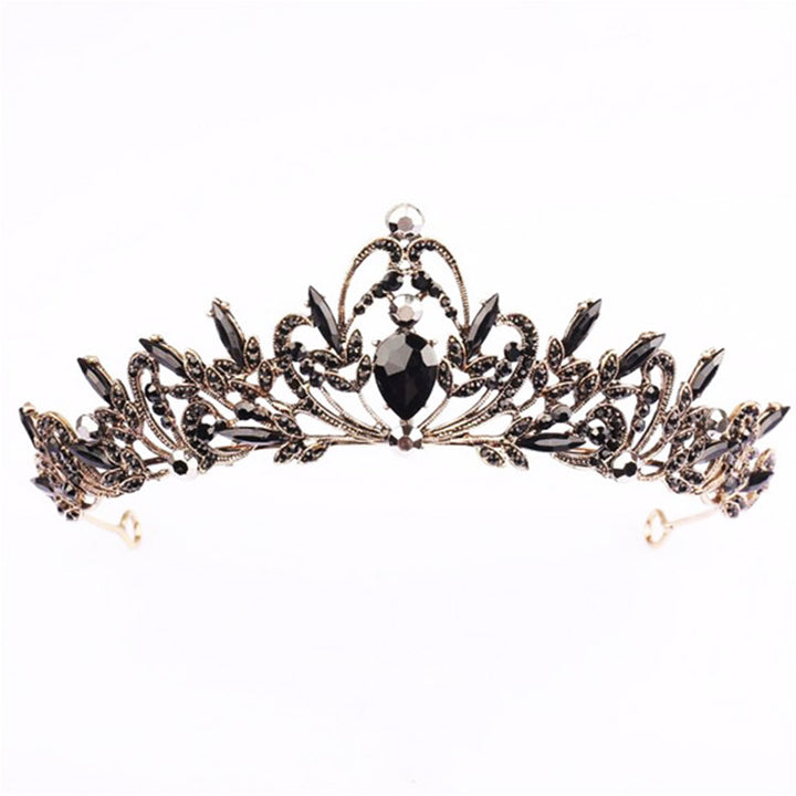 Ladies Elegant Hair Crown with Filigree Crystal Decorations Bowlift