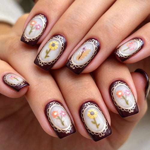 Floral Art Gel Nail Set Bowlift