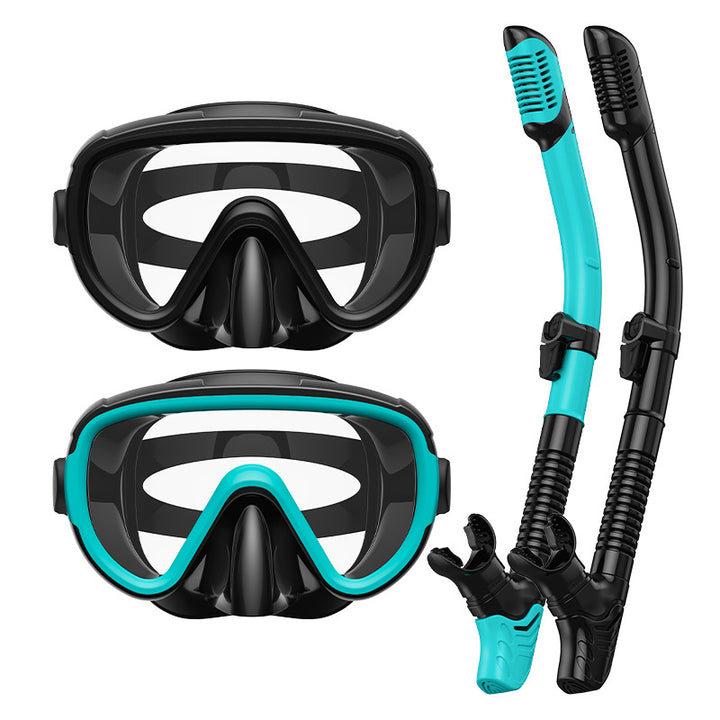 Premium dive mask with anti-fog function and flexible breathing tube Bowlift