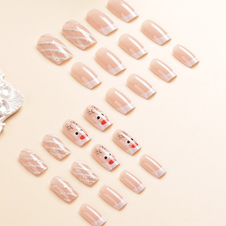 Festive Themed Character Press-On Nail Art Bowlift