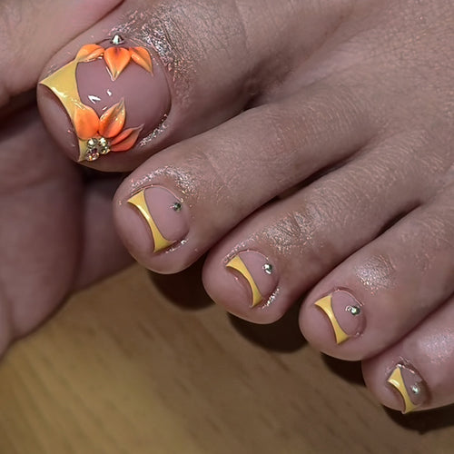 Floral Design Press-On Nail Art Set Bowlift