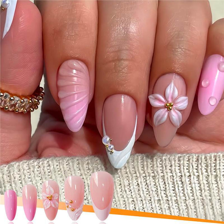Artistic 3D Floral Press-On Nail Kit Bowlift