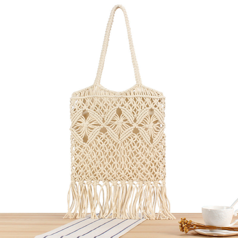 Hand-knotted Macrame Tote Bag Bowlift
