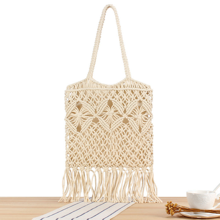 Hand-knotted Macrame Tote Bag Bowlift