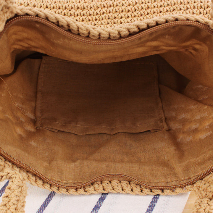 Net shopping bag made of hand-knotted natural material Bowlift