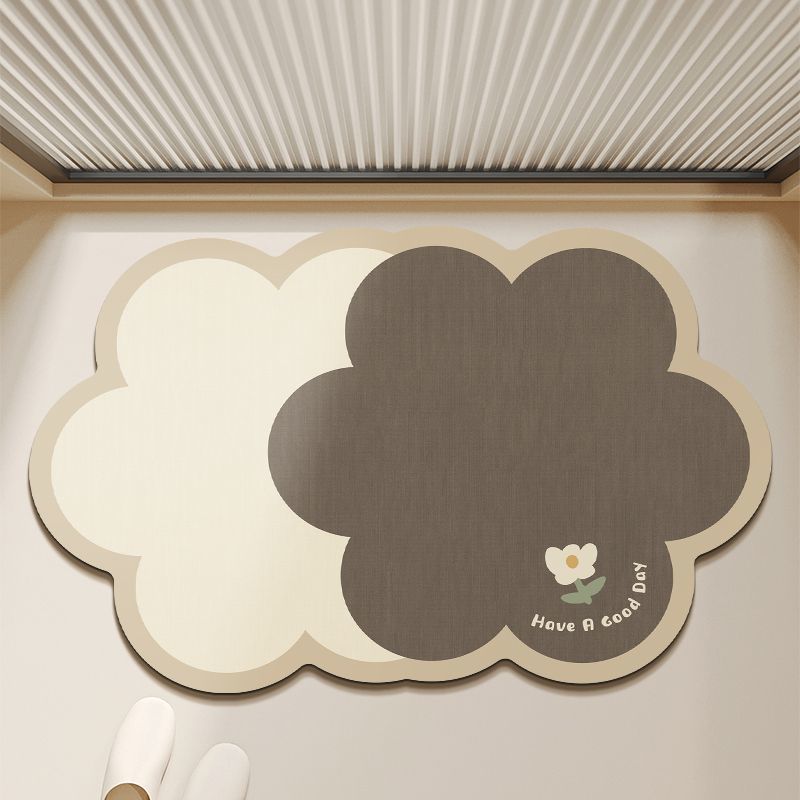 Absorbent Floral Print Bath Mat Bowlift