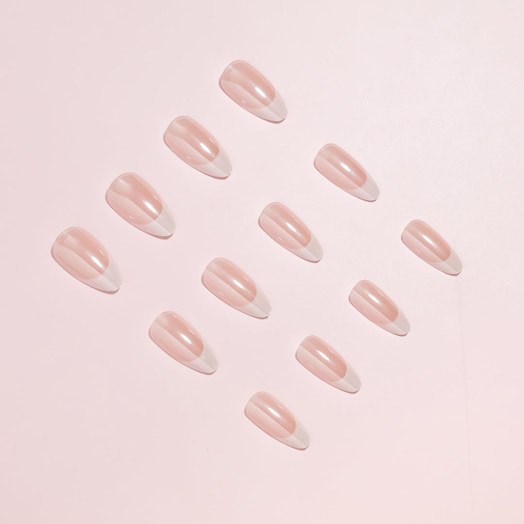 Elegant French Tip Nail Art Set Bowlift