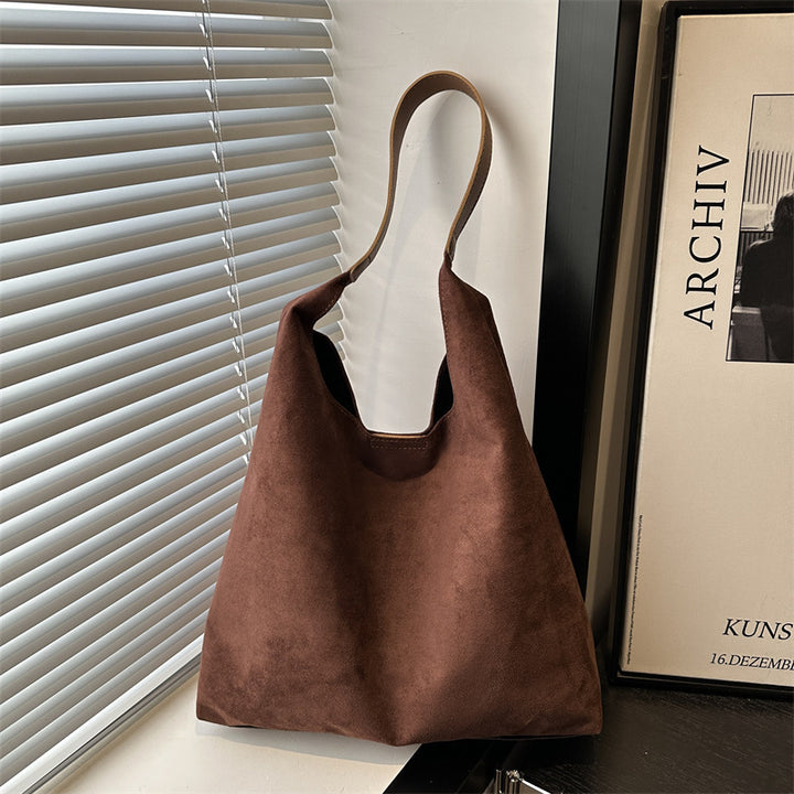 Suede Slouchy Hobo Bag Bowlift
